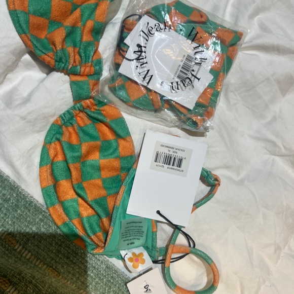 With Jéan BNWT Orange Check Bikini 🍊 - Picture 3 of 3